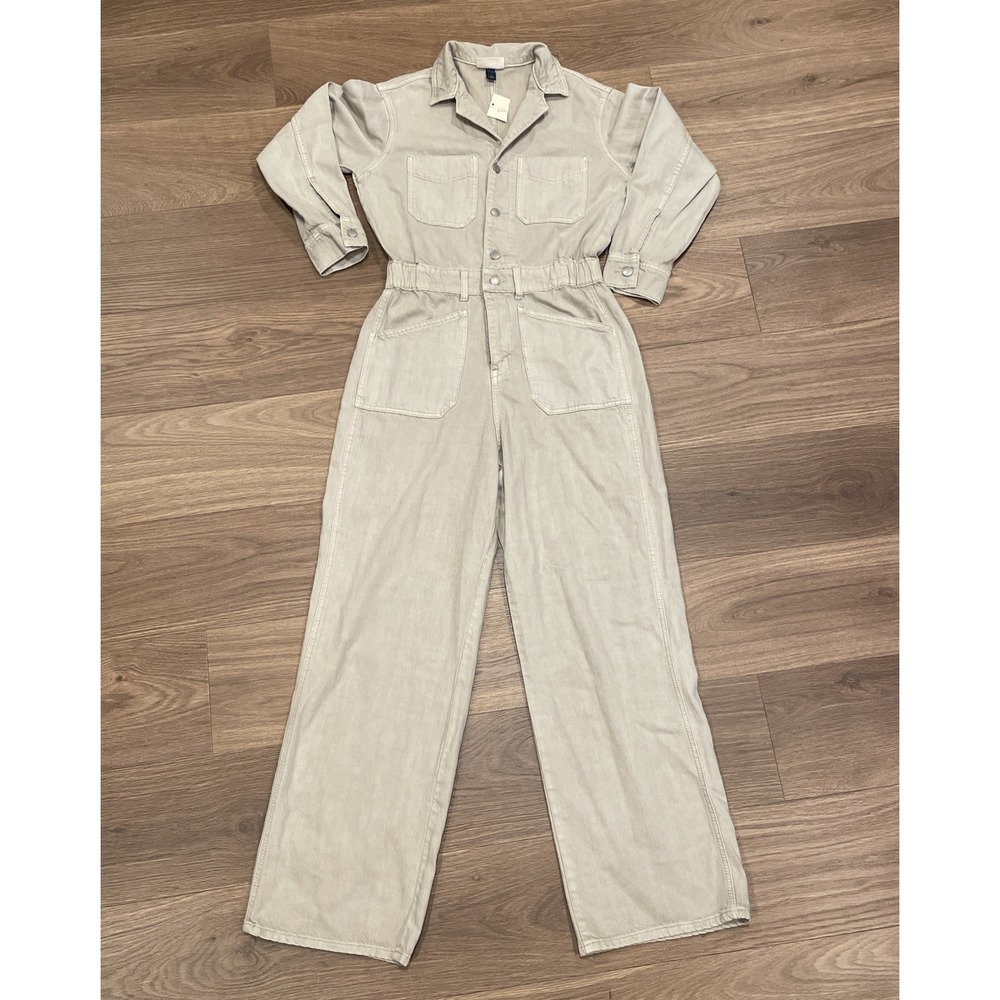 Universal Thread Jumpsuit Womens size 6 NEW Tan Khaki Utility Boiler Suit